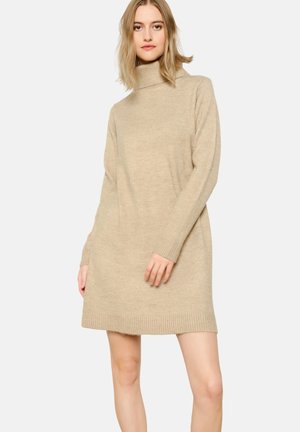 WITH ROLL NECK - Jumper dress - light taupe