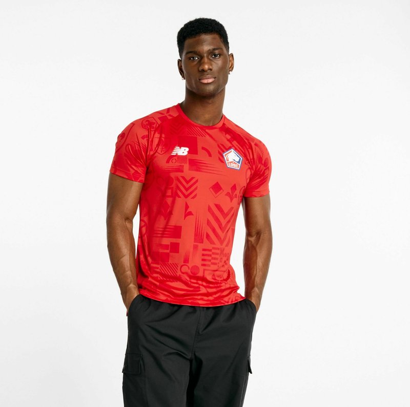 New Balance T-shirt print lichtrood