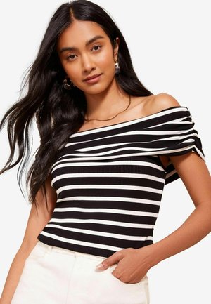 STRIPE   - T-shirt med print - black white