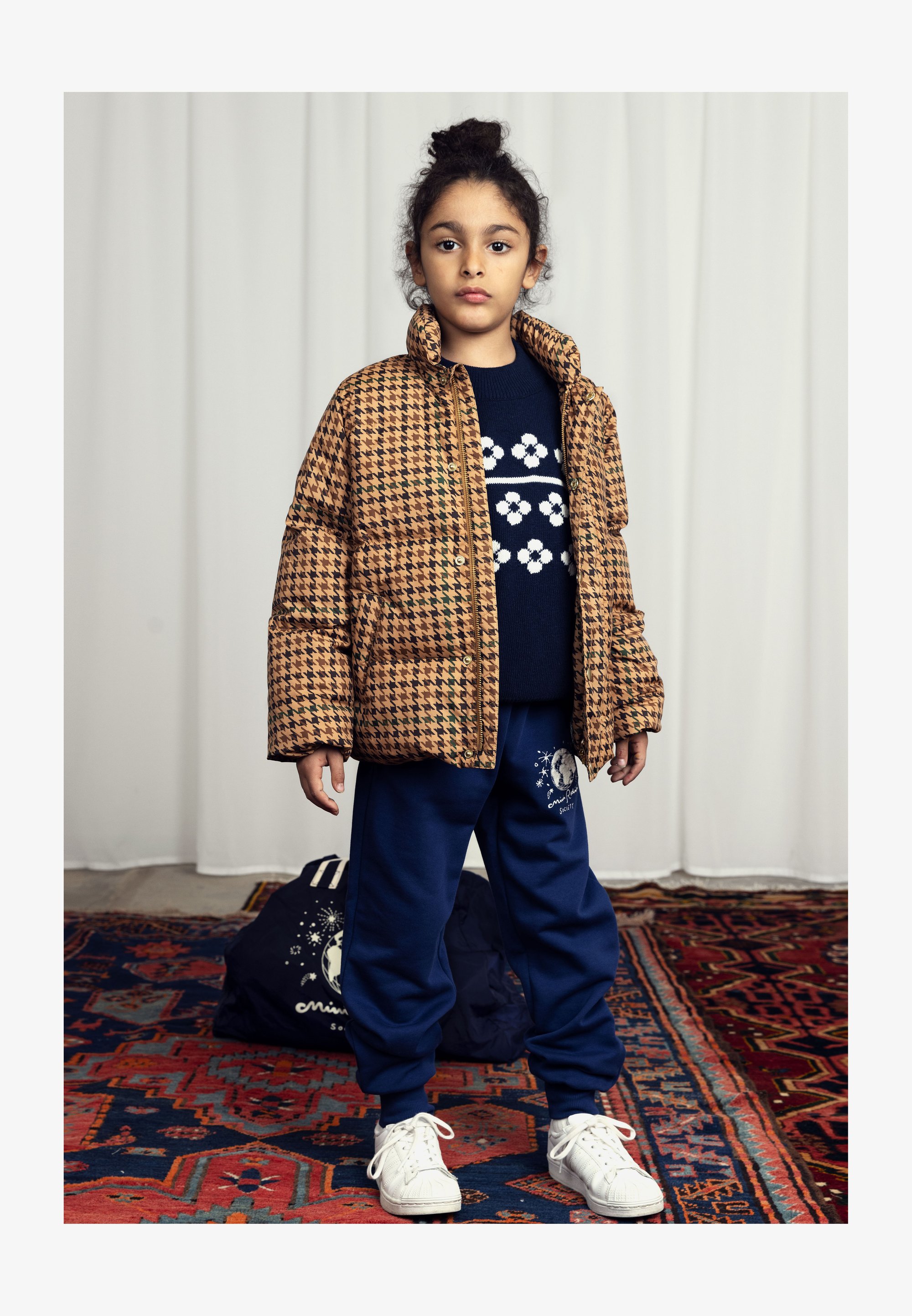 Mini Rodini HOUNDSTOOTH CITY PUFFER UNISEX Winter jacket beige