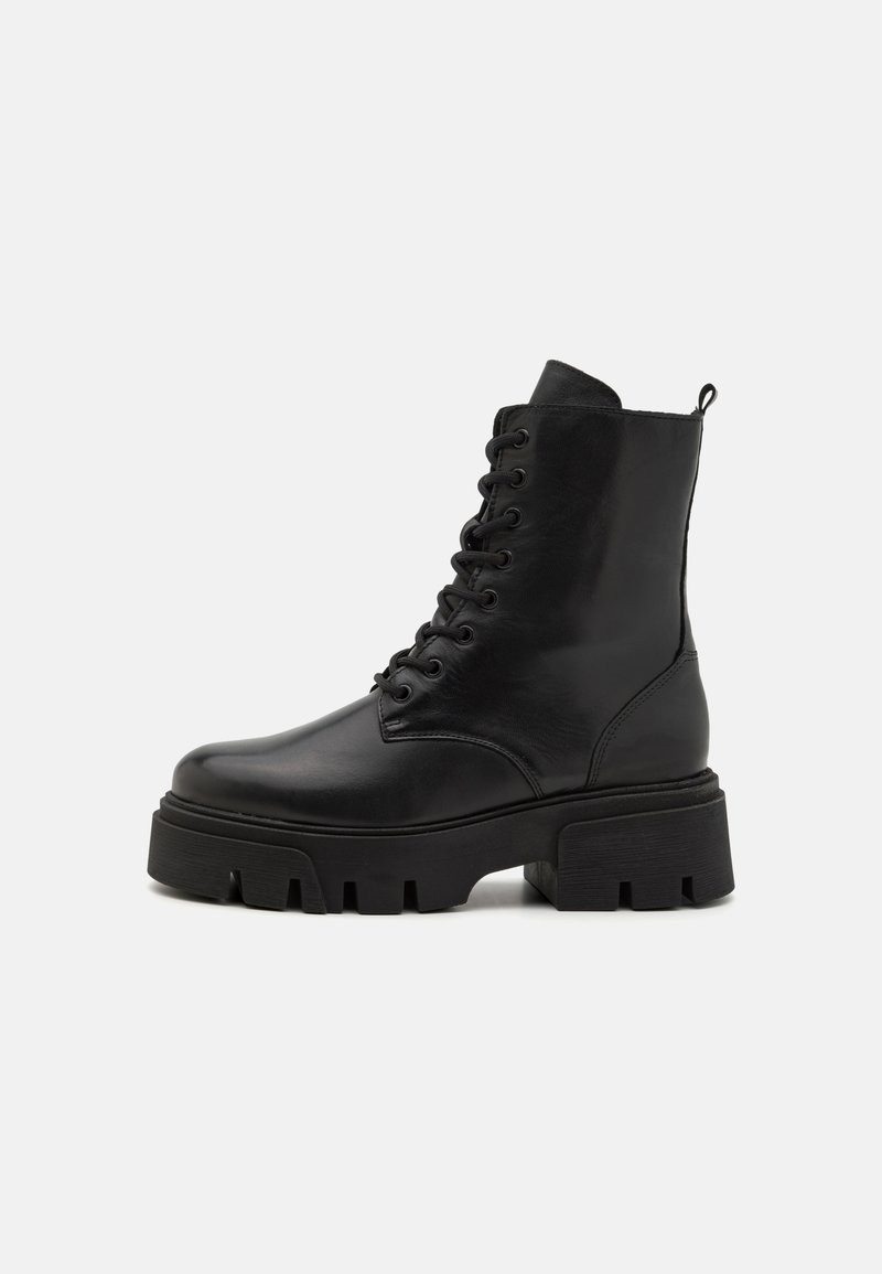 Bianco INDI LACE BOOT - Botine cu șireturi - black
