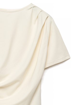 NA-KD, ROUCHED WAIST T-SHIRT - Tričko s potlačou - offwhite