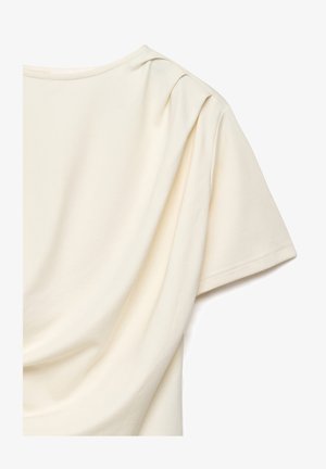 NA-KD, ROUCHED WAIST T-SHIRT - Tričko s potlačou - offwhite