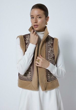 EMBROIDERED  - Waistcoat - brown