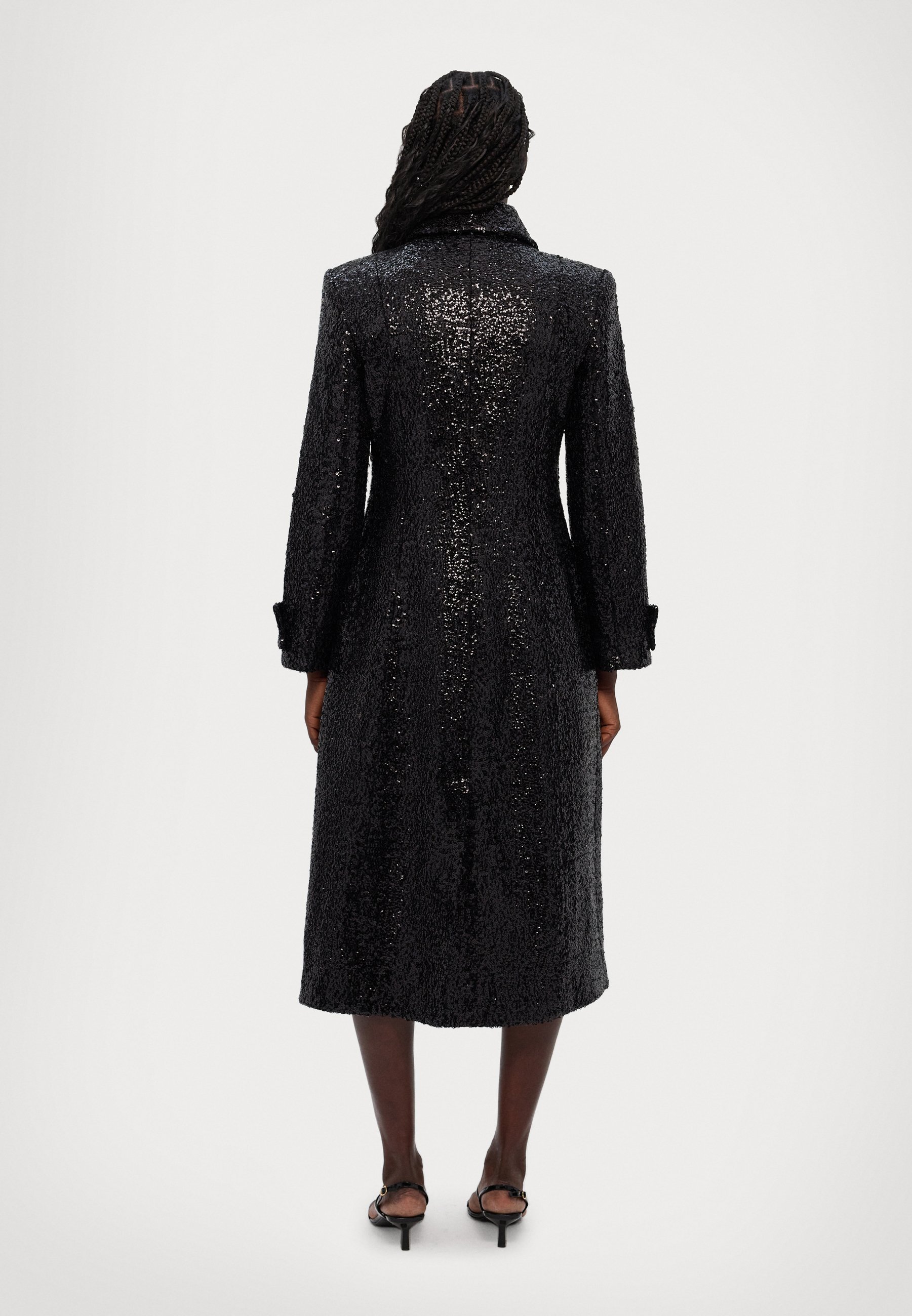 ジャケット・アウター MAX&Co. classic Super Long Design Coat. Longrun coat in drap, black | MAX&Co.