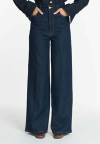 TAYLOR - HIGH WAIST LONG WIDE LEG - Flared Jeans - dark blue