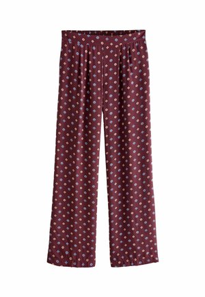 WIDE  - Tygbyxor - berry red geo print