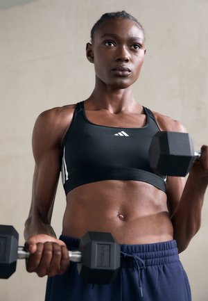 POWERREACT MEDIUM SUPPORT HYPERGLAM BRA - Medium support sports bra - black/white
