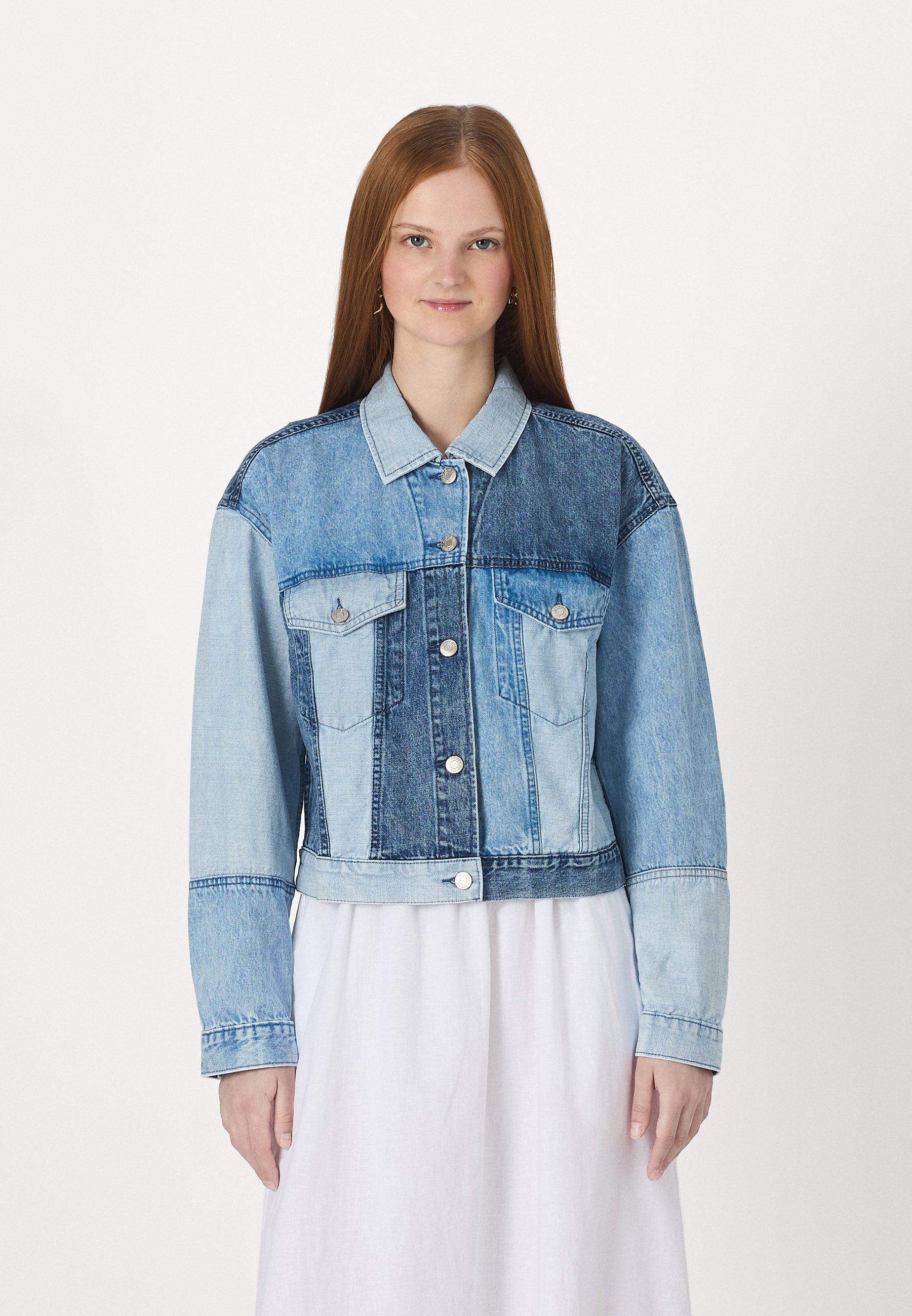 GAP PATCHWORK - Denim jacket - medium indigo/blue - Zalando.ie