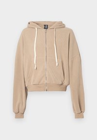 LANIK ZIP HOODIE UNISEX - Lukuga pusa - beige
