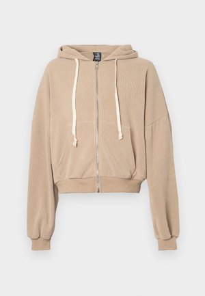 LANIK ZIP HOODIE UNISEX - Športna jopa s kapuco na zadrgo - beige