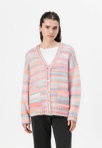 Pieces PCORMAN V NECK CARDIGAN - Gilet - pink/multi-coloured