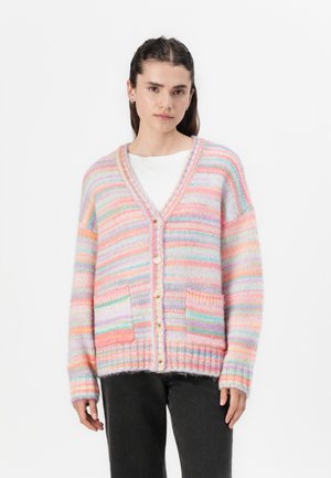 Pieces PCORMAN V NECK CARDIGAN - Cardigan - pink/multi-coloured
