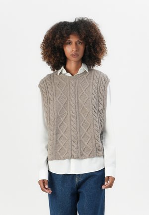 ARAN CABLE OVERSIZE TANK - Trui - ash