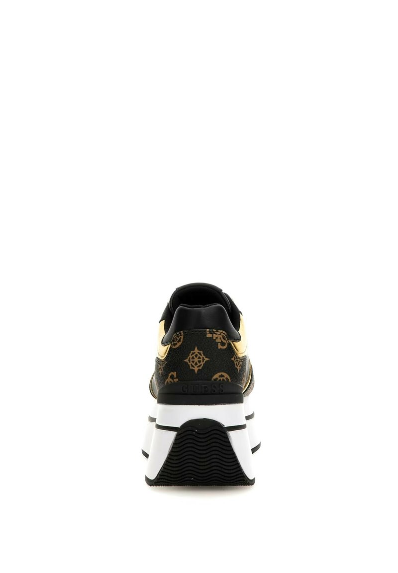 Guess Sneakers Donna In Pelle Nera - Modello FMKNG4 LEA12 - Chiusura Con Lacci E Zip