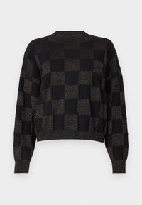 SHIMMER CHECKERBOARD CREW - Pullover - black/gold