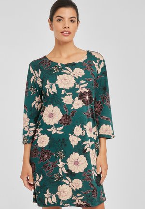 Nightie - dunkelgrün-geblümt