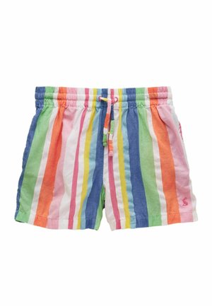 Multicolor gestreepte katoenen shorts met elastische tailleband en trekkoord, voorzien van voorzakken en een klein geborduurd logo op het linkerbeen.