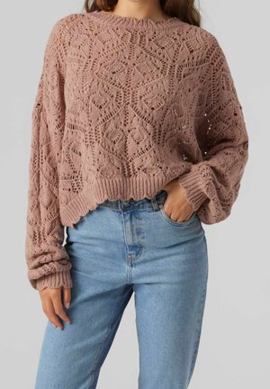 Striktrøje - mottled pink