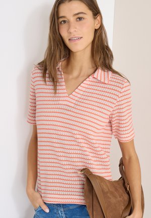 GESTREIFTES AJOUR  - Poloshirt - orange