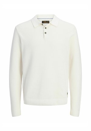 Jack & Jones PREMIUM, KNITTED PULLOVER PLAIN KNITTED PULLOVER - Maglietta a manica lunga - cloud dancer