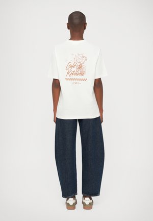 BIKING BARISTA FOX RELAX TEE - Print T-shirt - tapioca