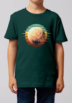 watapparel, PLUTO RETRO SUNSET UNISEX - T-shirt print - glazed green