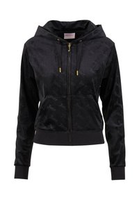 GIGI DEBOSSED ZIP - Cipzáras pulóver - black