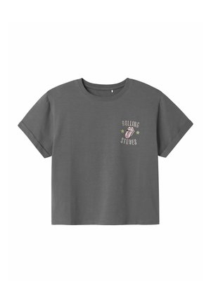 NKFJILL ROLLINGS SS NREG BOX - Camiseta estampada - lava smoke