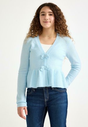 WITH PEPLUM DESIGN  - Cardigan - light blue