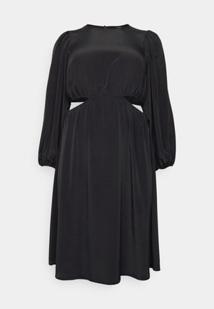 Vero Moda Curve VMNYA CATCH CALF DRESS - Nappali ruha - black