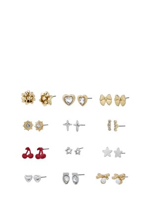 BOW MIXED STUD 12-PIECE PACK - Earrings - red