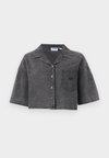 NMOREGON CROP DENIM SHIRT - Πουκαμίσα με κουμπιά - black denim