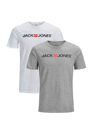 ECORP LOGO KURZARM 2 PACK - T-Shirt print - weiß grau