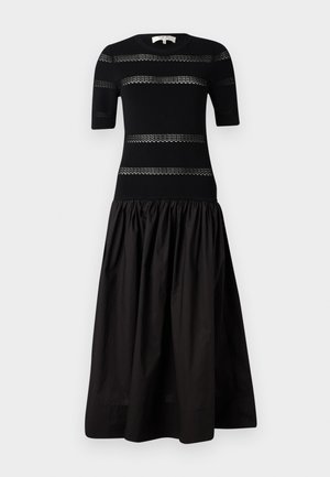 Sea DEVON KNIT LONG COMBO DRESS - Maxi dress - black