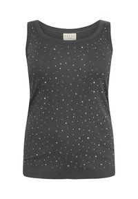 Kaffe Curve CARINA RHINESTONE - Felső - black oyster
