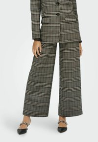 JDY JDYGEGGO MIA LONG CHECK PANT - Pantaloni - cobblestone