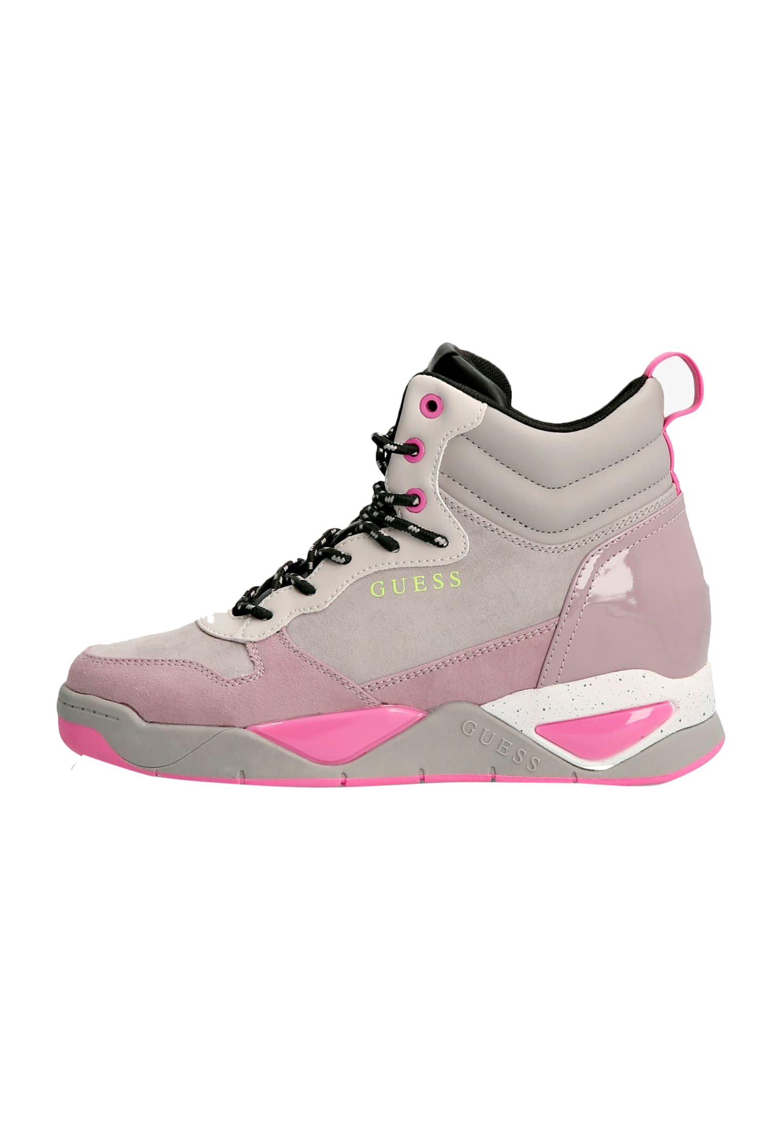 Guess DENSE VELOURSOPTIK - Sneakers hoog - mehrfarbe rose/roze - Zalando.nl
