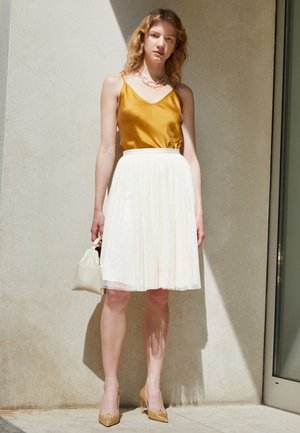 KISSES MIDI SKIRT - A-Linien-Rock - champagne