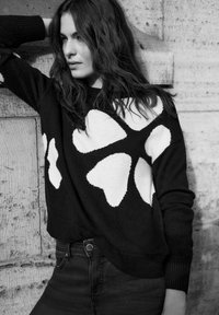 Street One Studio PULLOVER MIT INTARSIENMUSTER - Pullover - schwarz