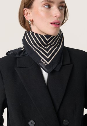 ELKIE - Foulard - black w oatmeal placed mono