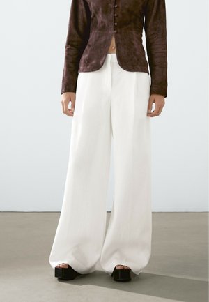 DARTED MID-WAIST - Broek - mottled beige