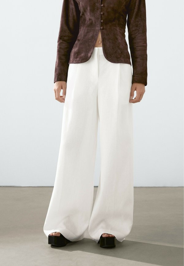 DARTED  - Trousers - mottled beige