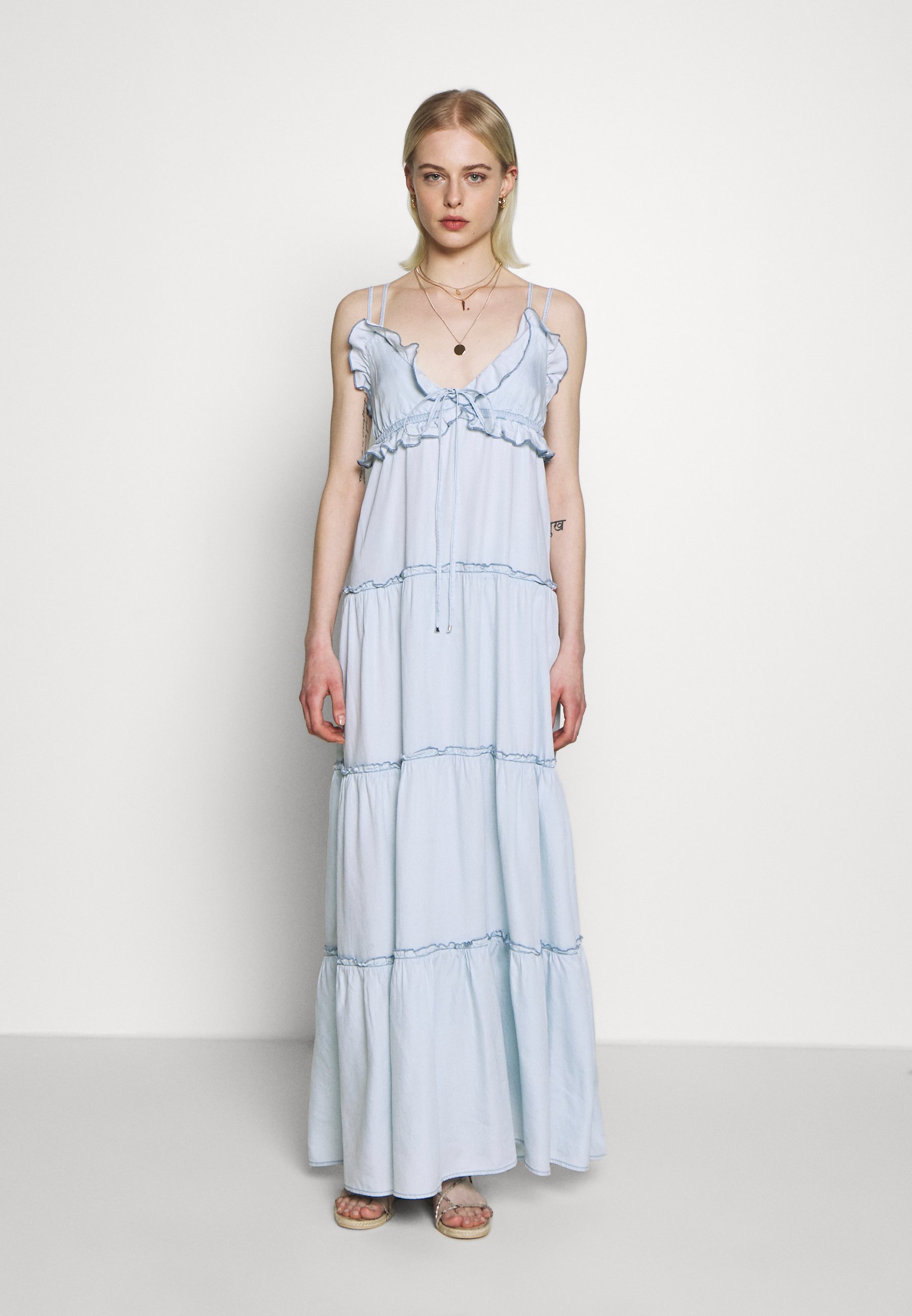 light blue one piece dress