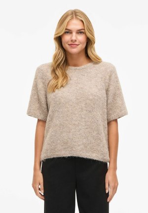 VIMARLEY KURZARMELIGER - T-paita - natural melange