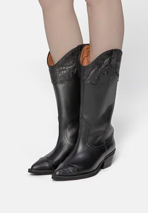 L37 NIGHT IN TEXAS - Bottes de cowboy / motard - black croco