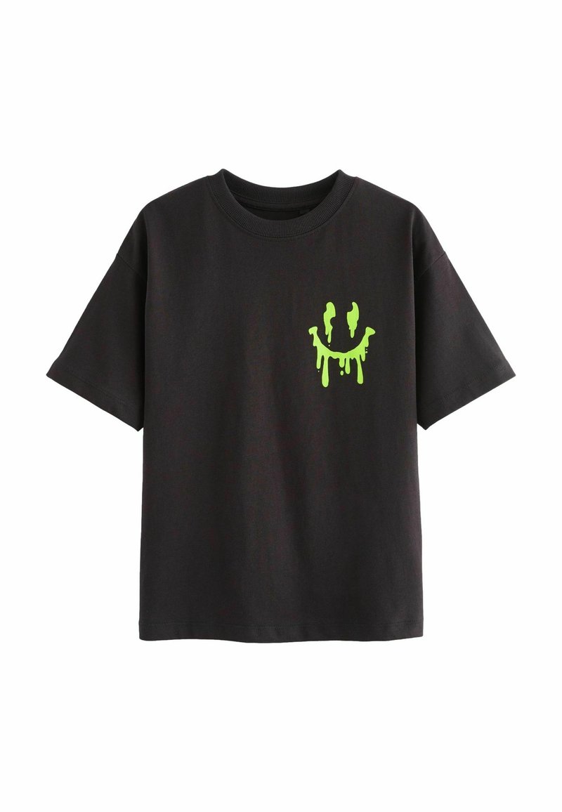 Next RELAXED FIT SHORT SLEEVE GRAPHIC STANDARD - Nyomott mintás póló - black drippy back print