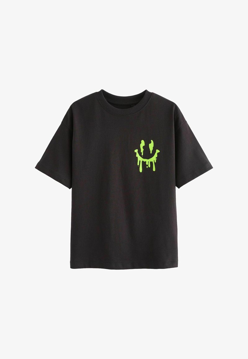 Next SHORT SLEEVE GRAPHIC STANDARD - Print T-shirt - black drippy back print