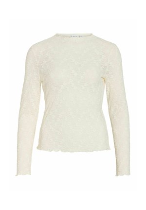 VILA, LONG SLEEVED TOP VIFAY HIGH NECK - Blouse - egret