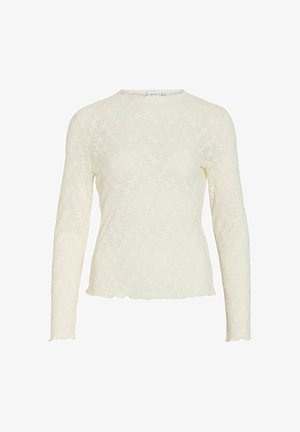 VILA, LONG SLEEVED TOP VIFAY HIGH NECK - Blusa - egret